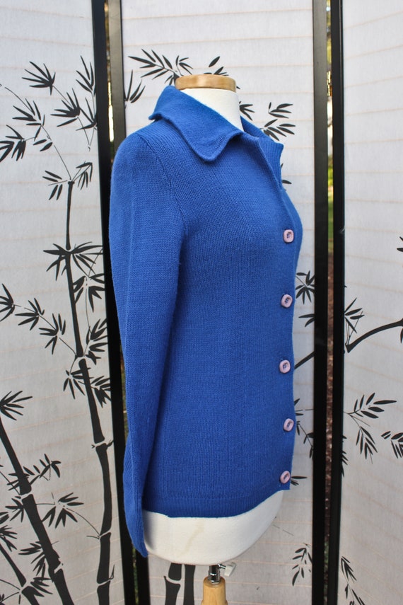 Bright Blue Minnesota Woolen Cardigan Sweater, Ci… - image 4