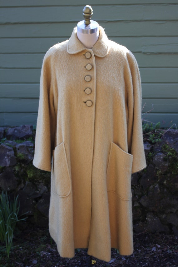 Yellow Wool Peter Pan Collar Stroock Coat, Circa 1