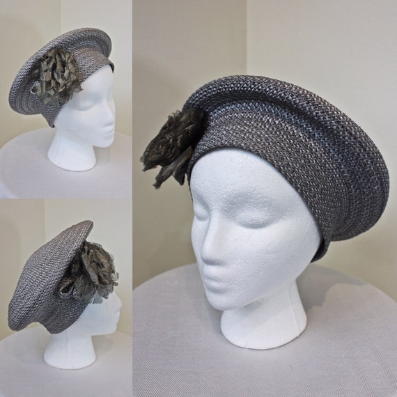 Vintage Deborah Rhodes Halo Style Blue Woven Hat,