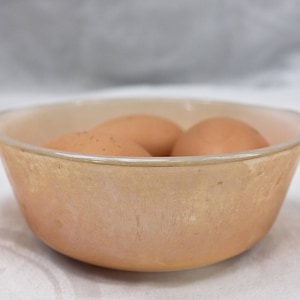 Fire King Peach Lustreware Cinderalla Bowl, c1951-1960, Cute Peach Fire King Bowl, Iridescent Kitchen Bowl
