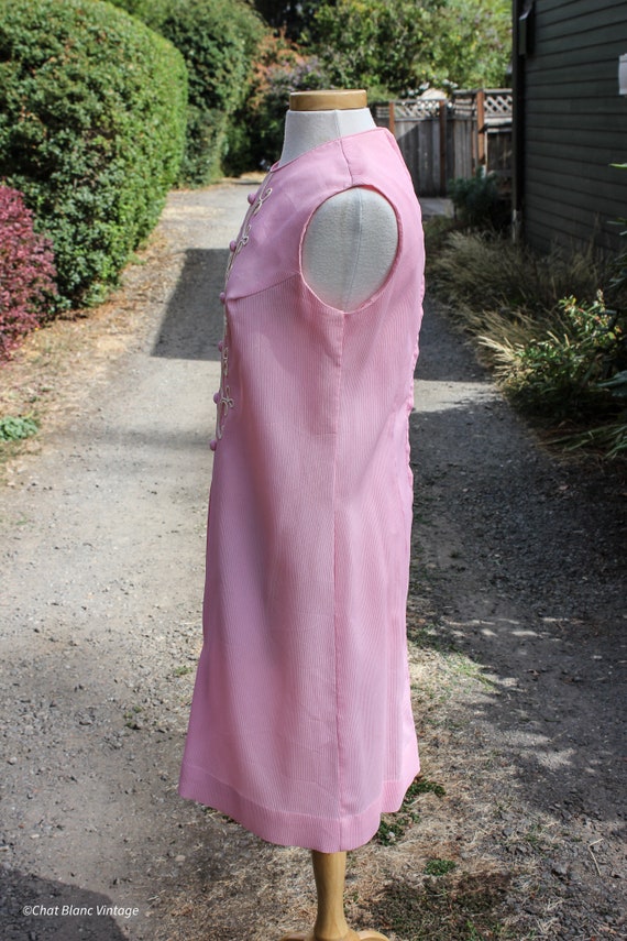 Pink Crepe Style Button Detailed Dress, Circa 196… - image 2