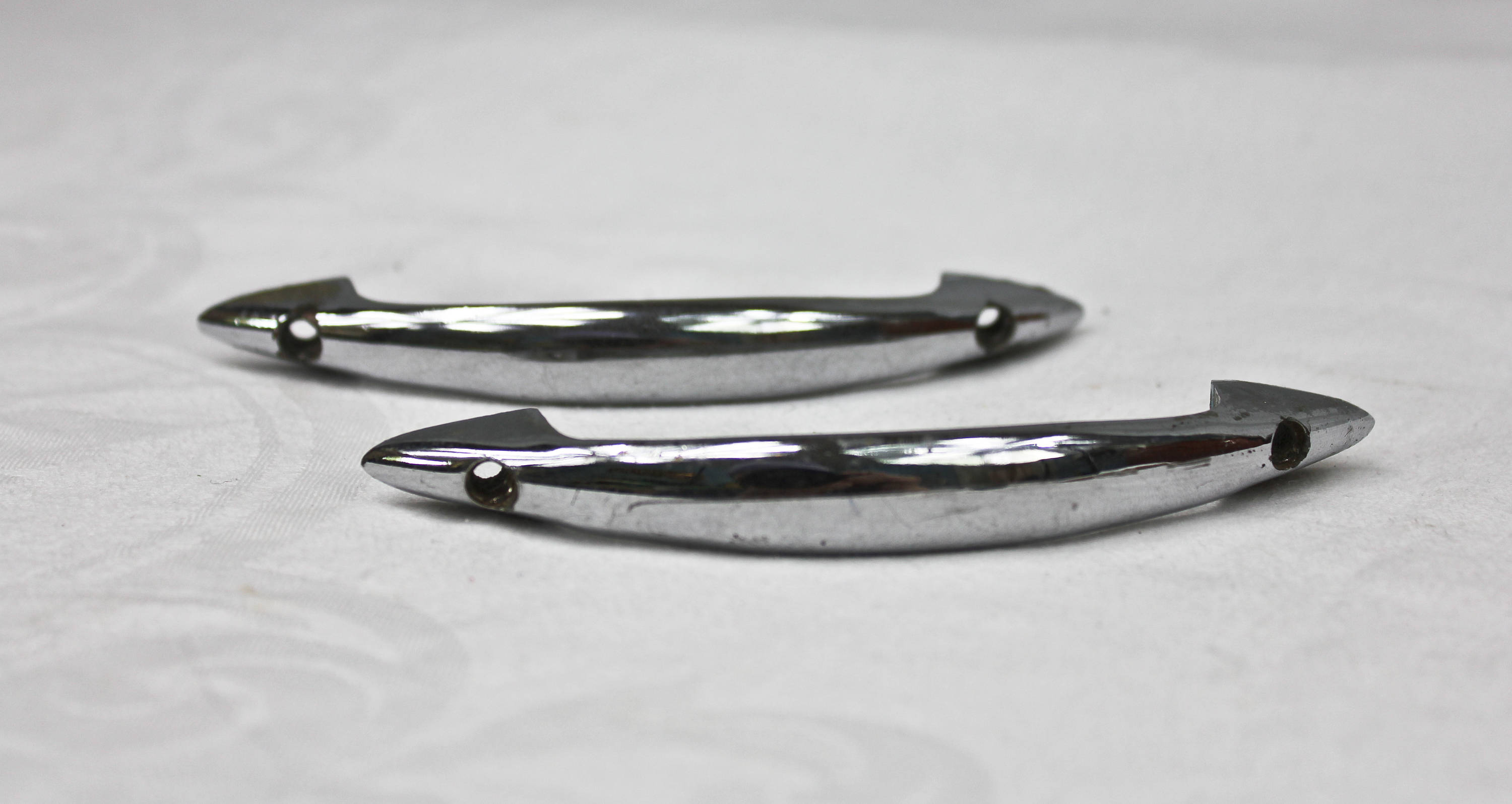 Mid Century Modern Chrome Drawer Pulls c1950s Atomic Era Etsy
