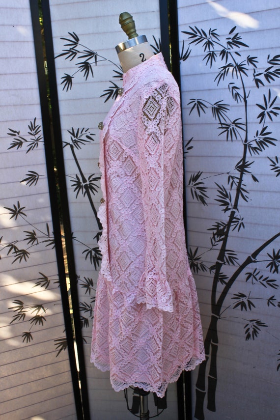 Pink Lace and Lucite and Rhinestone Drop Waist Lo… - image 2