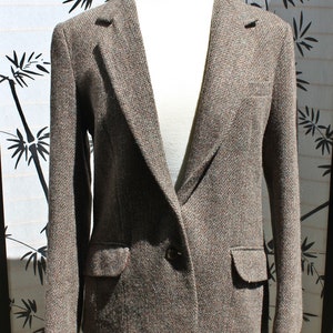Vintage Brown and Blue Tweed Jacket by Easy Pieces, Circa 1970s, Seventies Era Ladies Tweed Jacket, Vntg Tweed Jacket