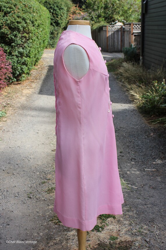 Pink Crepe Style Button Detailed Dress, Circa 196… - image 4