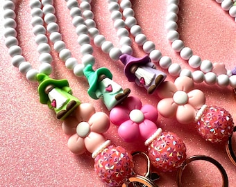 Pastel Gnome Teacher Lanyard | Beaded Teacher Lanyard | Personalized Lanyard | Trendy Teacher Lanyard |Teacher Gift | Third Grade Teacher