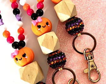 NEW Teacher Beaded Lanyard | Fall Teacher Lanyard | Personalized Lanyard | Halloween Teacher Lanyard | Teacher Gifts| Teacher Appreciation