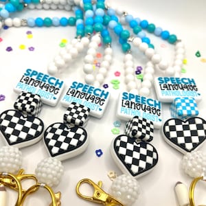 SLP Lanyard | Teacher Beaded Lanyard | Personalized Lanyard | Trendy Teacher Lanyard | Teacher Appreciation | Speech Therapist Lanyard