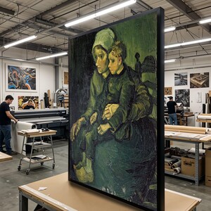 母と子のキャンバス、ゴッホのアート、ヴィンテージの壁プリント、印象派のキャンバス、壁アートのキャンバスデザイン、すぐに飾れる装飾