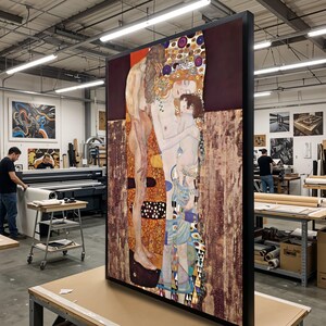 グスタフ・クリムト キャンバス、3 世代の女性のプリント、母と子のアート、壁アート キャンバス デザイン、美しい装飾、すぐに掛けられるアート