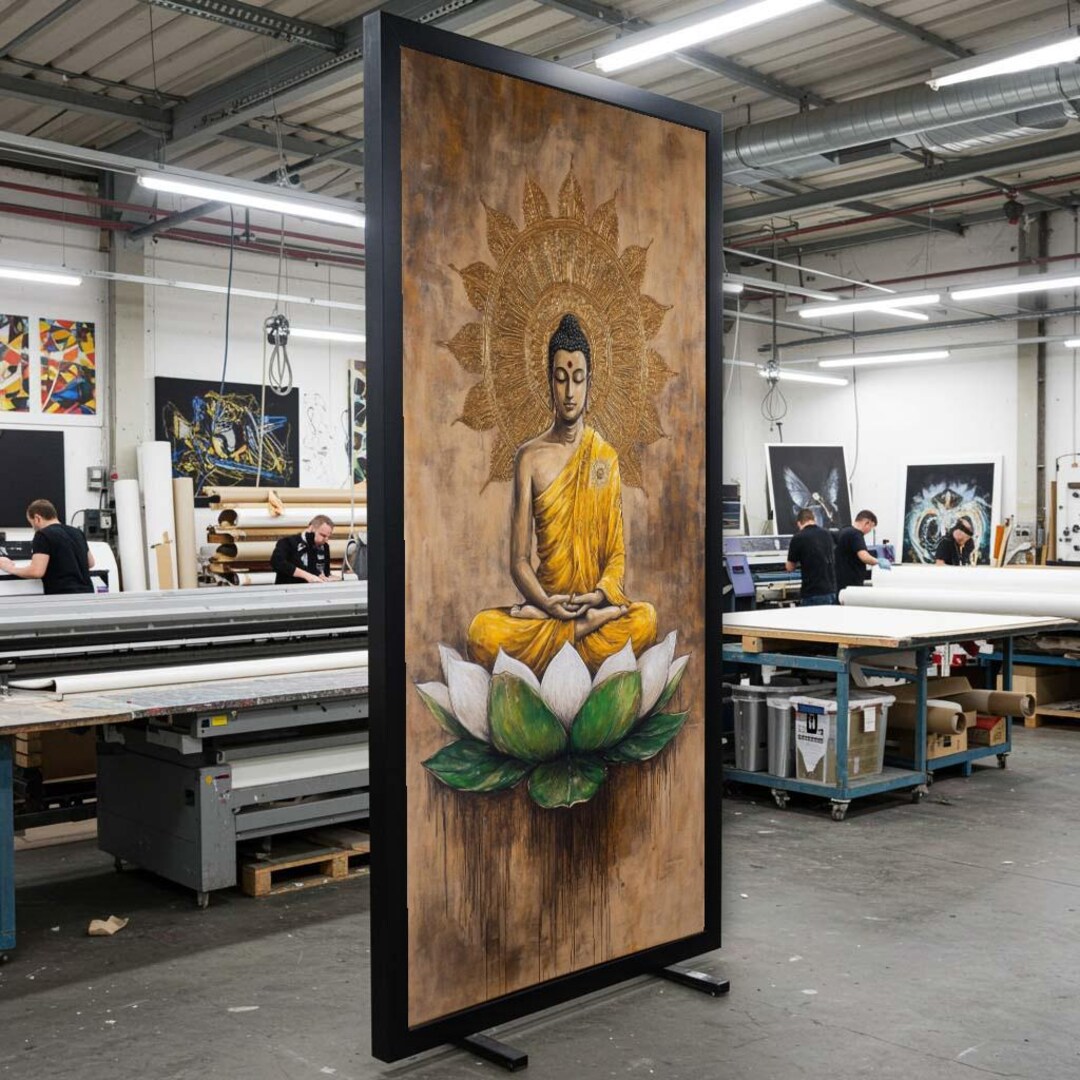 Serene Buddha Canvas, Zen Meditation Art, Lotus Buddha Wall Print ...