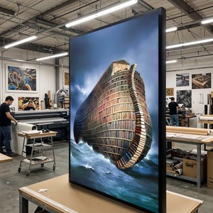 Bibliothek Schiff Leinwand, Surreale Bücherregal Kunst, Nautische Wanddekoration, Buch-Liebhaber Traum, Wand Kunst Leinwanddesign, fertig zum Aufhängen Dekoration