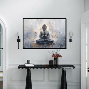 Serene Buddha Canvas, Arte Meditativa, Stampa Murale Buddha Pacifico, Poster Spirituale, Design da Parete su Tela, Decorazione Pronta da Appendere, Arte da Regalo