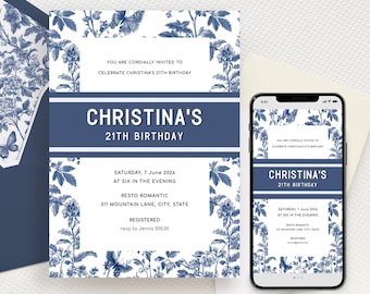 Fashion Designer Birthday Invitation, Fashion Party, Editable Template, Digital Evite, Save the Date, Templett INSTANT Download