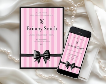 5x7 Birthday Party Invitation, Sweet 16, Shower Invitation, Victoria, Bridal Shower Printable, Lingerie Party Invite, Bachelorette Party
