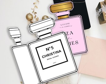 Perfume Card Bridal Shower Invitation: Elegant Fashion Party (INSTANT Download)