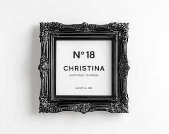 Modedesigner Label Digital Download, bearbeitbare Luxusparfüm Nr. 5 Dekoration, Modeparty, Templett INSTANT Download