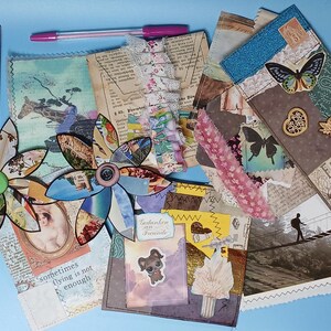 Junk Journal Kit Nr. 3, Ephemera Pack, 10x Cards, mixed papers, scrapbooking, Zubehör, Collagen, Happy Mail, Kreativbedarf, recycled, tags