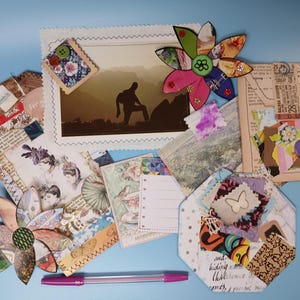 Junk Journal Kit Nr. 1, Ephemera Pack, 10x Cards, mixed papers, scrapbooking, Zubehör, Collagen, Happy Mail, Kreativbedarf, recycled, tags