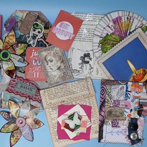 Junk Journal Kit Nr. 4, Ephemera Pack, 10x Cards, mixed papers, scrapbooking, Zubehör, Collagen, Happy Mail, Kreativbedarf, recycled, tags