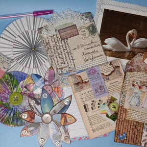 Junk Journal Kit Nr. 2, Ephemera Pack, 10x Cards, mixed papers, scrapbooking, Zubehör, Collagen, Happy Mail, Kreativbedarf, recycled, tags
