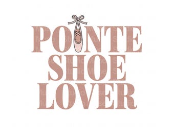 Amante de las zapatillas de punta PNG / Clipart de bailarina de ballet / Diseño de zapatillas de ballet para calcomanías, camisetas y regalos / Arte de sublimación para estudio de danza