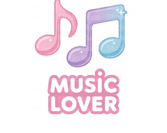 Musikliebhaber PNG | Kawaii Musik Clipart | Niedliche Pastell Notizen Design | Ästhetische Musik Zitat Sublimation | Musiker Geschenk PNG