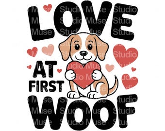 Liebe auf den ersten Schuss PNG | Süßer Hund Valentine PNG | Welpen Liebe Clipart | Hundeliebhaber Sublimationsdesign