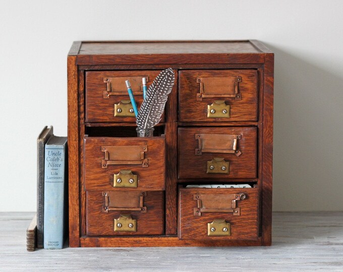Wooden Library Card File Etsy