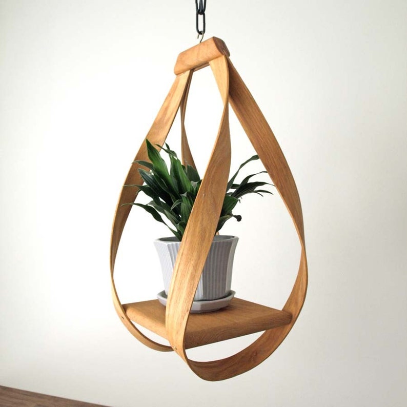 Bent wood vintage hanging shelf Etsy