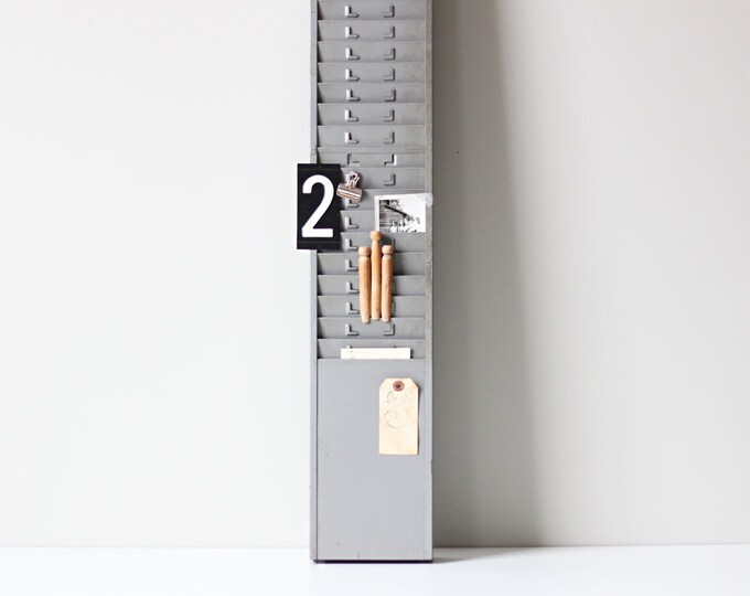 Industrial Metal Time Card Rack Etsy