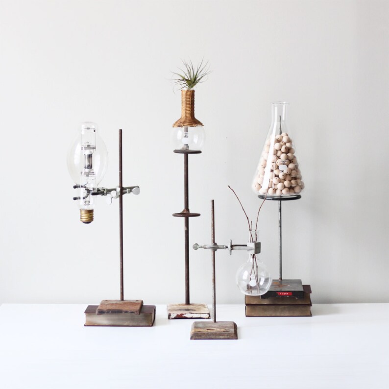 RESERVED vintage industrial lab stand / chemistry metal stand Etsy