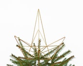 HRUSKAA Christmas Tree Topper | Starburst Himmeli | Modern Geometric Art Sculpture | Minimalist Home Decor