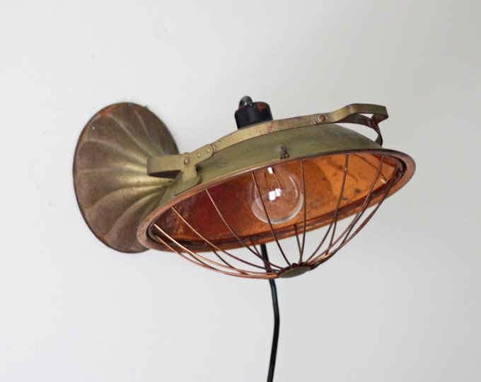 Industrial Copper Lamp With Fluted Base Etsy