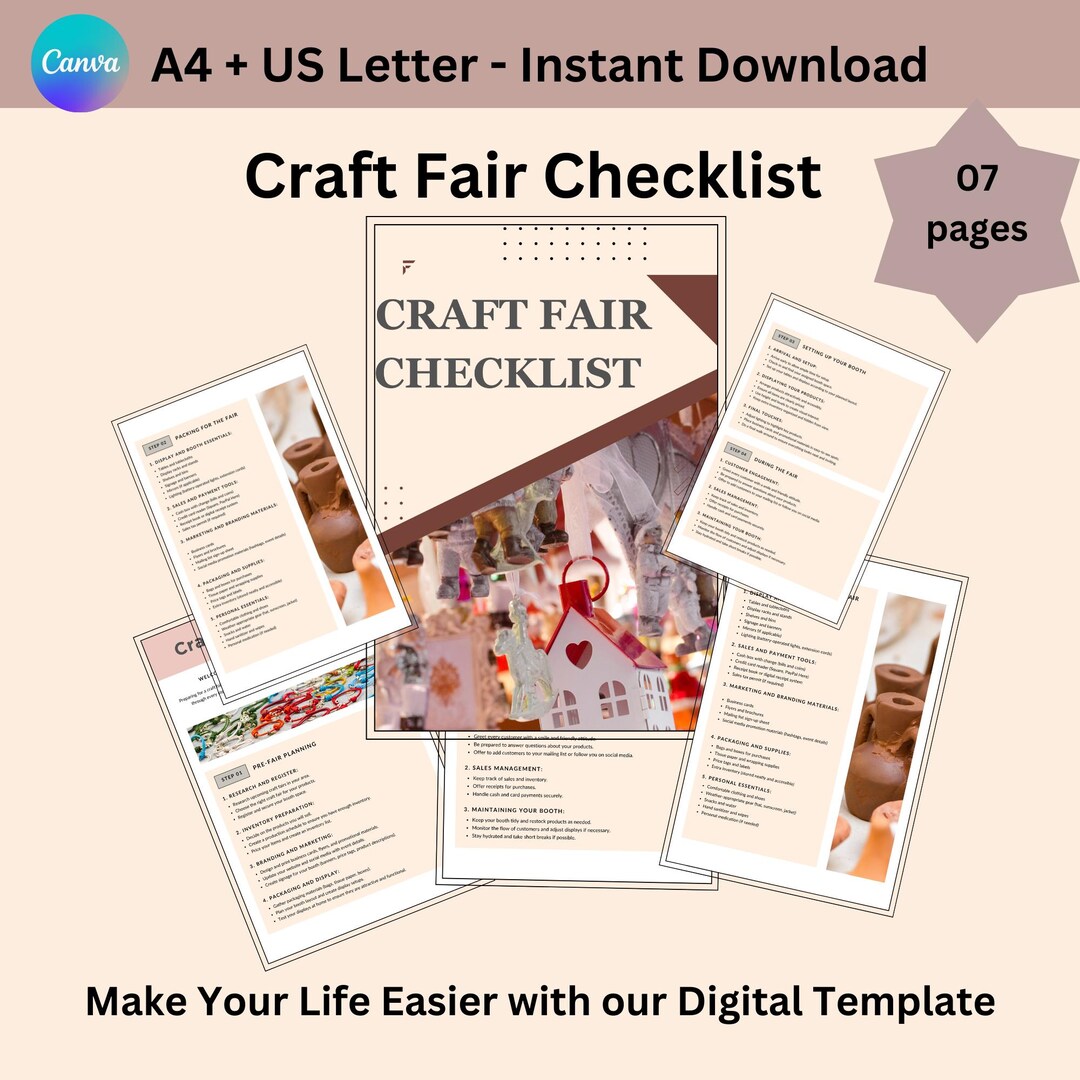 Craft Fair Checklist.pdf Craft Fair Checklist, Craft Market Inventory Tracker, Vendor Packing ...