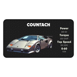 Countach Mouse Pad | Car Lover Mouse Pad | Supercar Gamer Desk Mat | Gifts for Car Enthuisiasts and Gamers