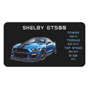 Mustang Shelby GT500 bureaumat | Cadeau voor autoliefhebbers | Gamingmuismat, bureauaccessoire | Decoratie autoliefhebber