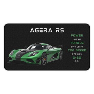 Agera RS Mouse Pad | Car Lover Mouse Pad | Supercar Gamer Desk Mat | Gifts for Car Enthuisiasts and Gamers