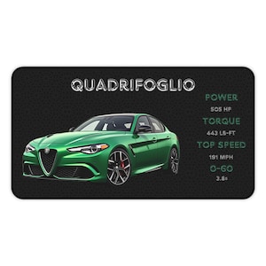 Quadifoglio Mouse Pad | Car Lover Mouse Pad | Supercar Gamer Desk Mat | Gifts for Car Enthuisiasts and Gamers