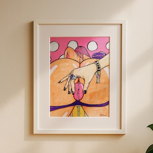 Macaron rose. Impression giclée. Décoration murale pop art.