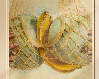 Święte Melony. Wydruk artystyczny Giclée. Odważna, figuratywna sztuka ścienna.