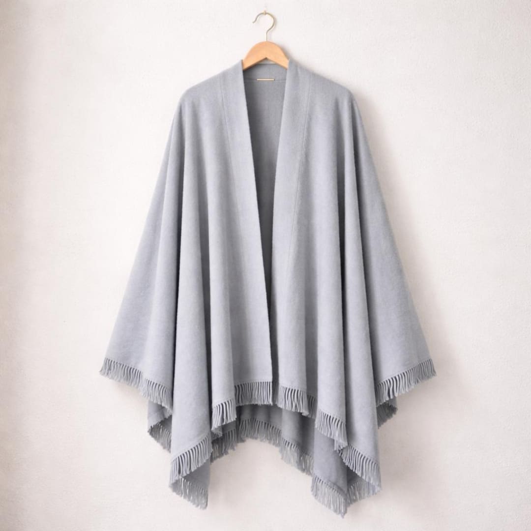 Cape Shawl Cashmere | Grey Winter Wrap - Etsy