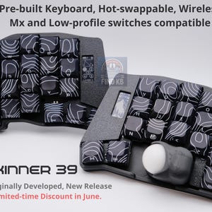 Tastiera wireless Skinner39 – sostituibile a caldo, display OLED, custodia personalizzabile – compatibile con gli switch MX, Choc V1/V2