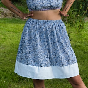 Blue floral skirt