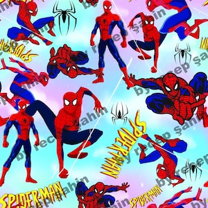 Spiderman Pattern, Super Hero Seamless Pattern, Spider sublimation