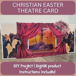 Tarjeta de Pascua cristiana Tarjeta de Pascua religiosa imprimible Tarjeta de felicitación de "Él ha resucitado" Historia real Manualidad en papel Actividad para maestros de escuela dominical