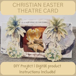Christliche Ostern Pop Up Karte Religiöses Osterfest Printable Er ist Rise Grußkarte Wahre Geschichte DIY Papercraft Sonntagsschule Lehreraktivität