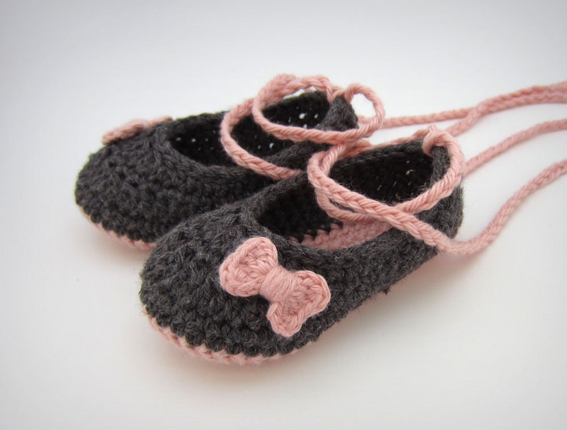 Crochet Pattern Baby Ballet Flats and Mini Crochet Bows Etsy
