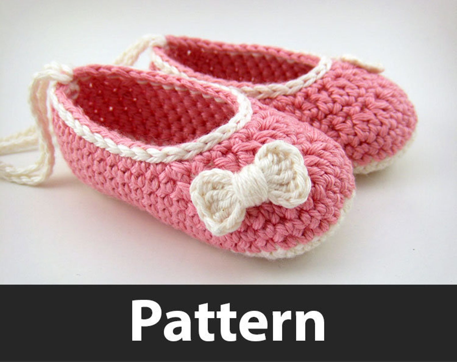 crochet pattern - baby ballet flats and mini crochet bows