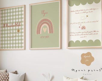 Custom Name kids Protection Dua Islamic Nursery Decor Room Personalized Kids Dua Poster, Poster Digital, wall art, printable muslim kids